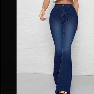 NWT dark denim blue jeans bell bottoms size 12